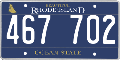 RI license plate 467702
