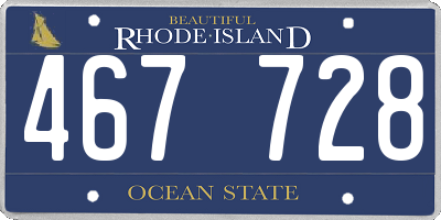 RI license plate 467728