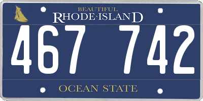 RI license plate 467742