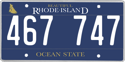 RI license plate 467747