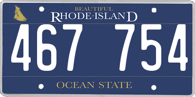 RI license plate 467754