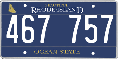 RI license plate 467757