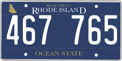 RI license plate 467765