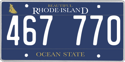 RI license plate 467770