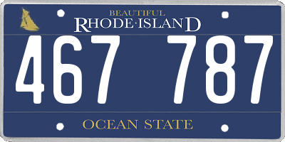 RI license plate 467787
