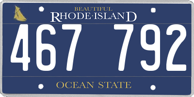 RI license plate 467792