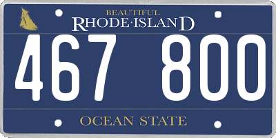 RI license plate 467800