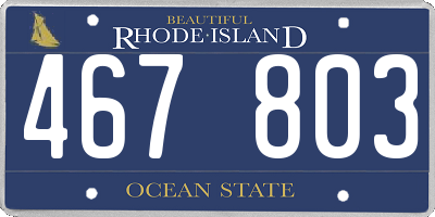 RI license plate 467803