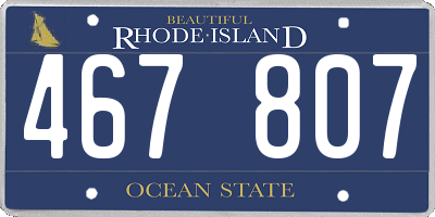 RI license plate 467807