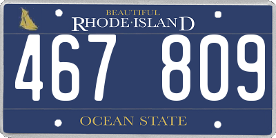 RI license plate 467809