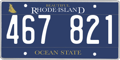 RI license plate 467821