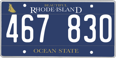 RI license plate 467830