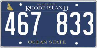 RI license plate 467833