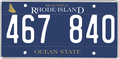 RI license plate 467840