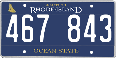 RI license plate 467843