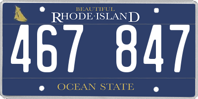 RI license plate 467847