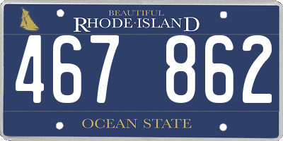 RI license plate 467862