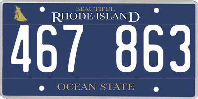 RI license plate 467863