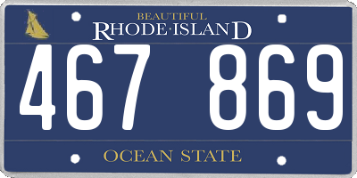RI license plate 467869