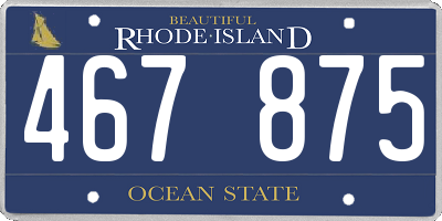 RI license plate 467875