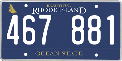 RI license plate 467881