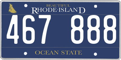 RI license plate 467888