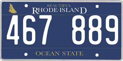 RI license plate 467889