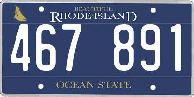 RI license plate 467891
