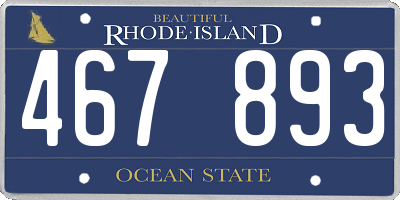 RI license plate 467893