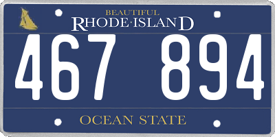 RI license plate 467894