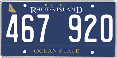 RI license plate 467920