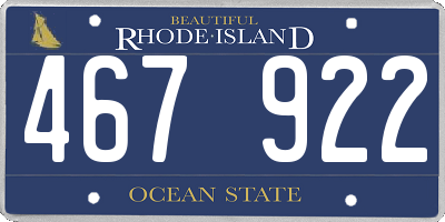 RI license plate 467922