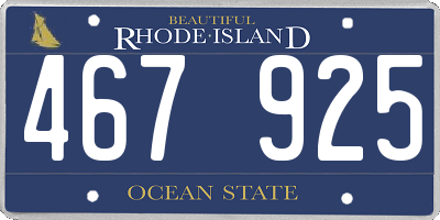RI license plate 467925