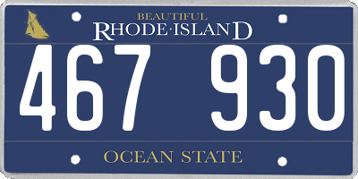 RI license plate 467930