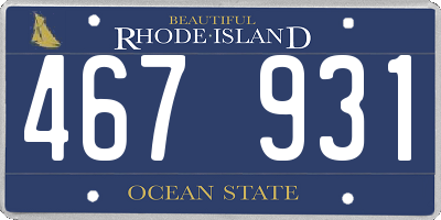 RI license plate 467931