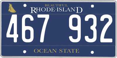 RI license plate 467932