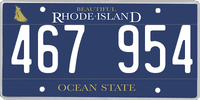 RI license plate 467954