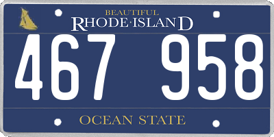RI license plate 467958