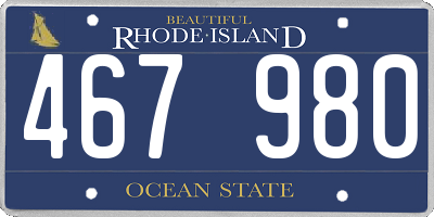 RI license plate 467980