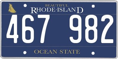 RI license plate 467982