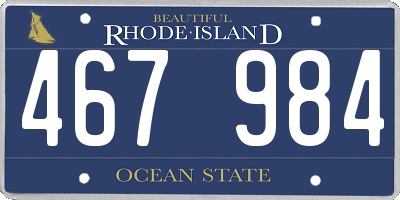 RI license plate 467984