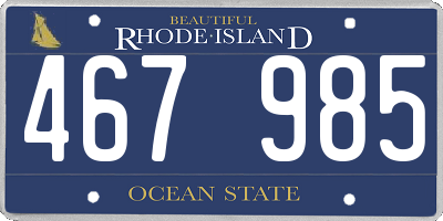 RI license plate 467985