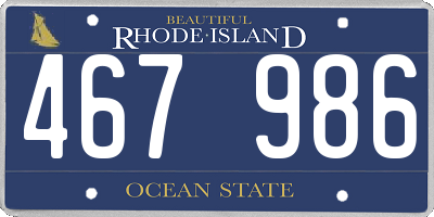 RI license plate 467986