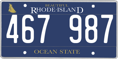 RI license plate 467987