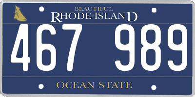 RI license plate 467989