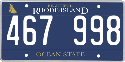 RI license plate 467998
