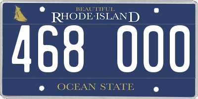 RI license plate 468000