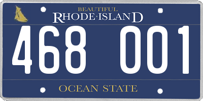 RI license plate 468001