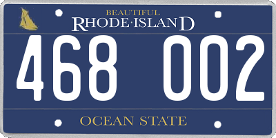 RI license plate 468002