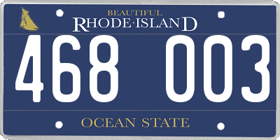 RI license plate 468003